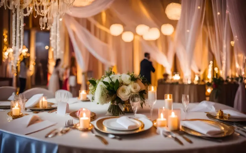 Elegant wedding dinner service with beautifully plated Mallorcan cuisine