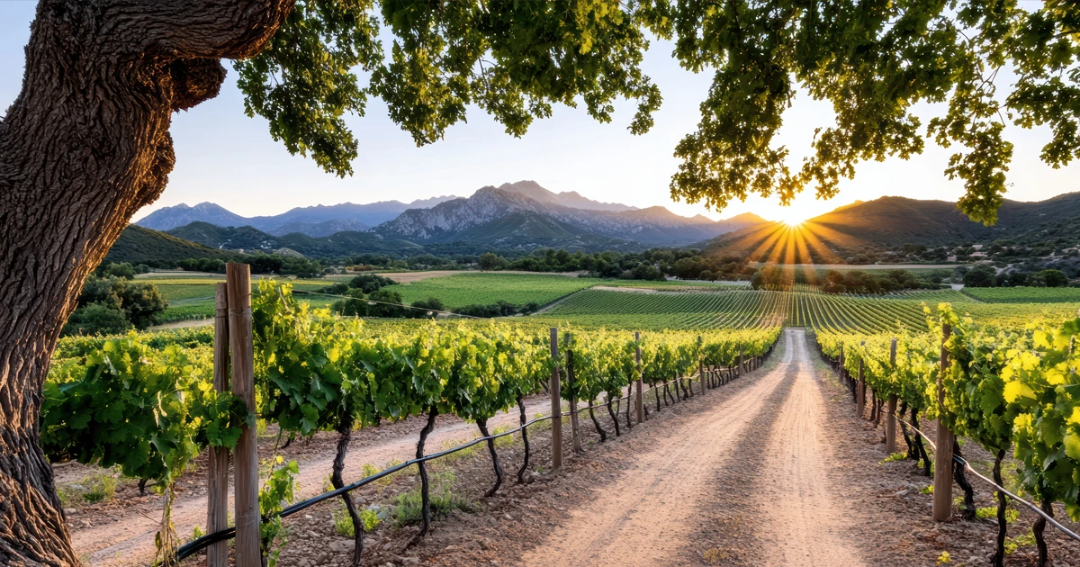 Breathtaking panoramic view of Mallorca's landscape in golden afternoon light
